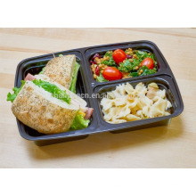 Contrôle de portion sans BPA 3 compartiment durable Récipient de bento de préparation alimentaire de repas en plastique